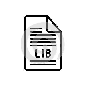 Black line icon for Lib, file and paper