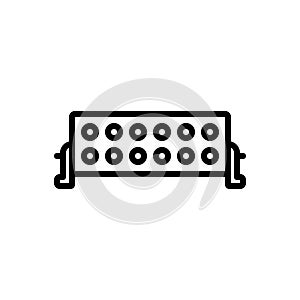 Black line icon for  lightbars, electronic and flash