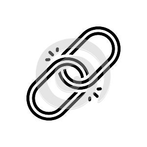 Black line icon for Link, strong and attach