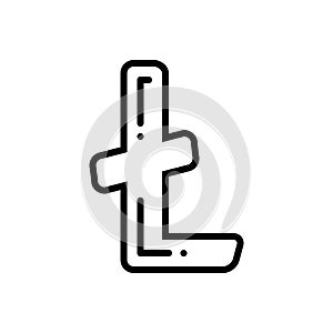 Black line icon for Litecoin, itc and crypto