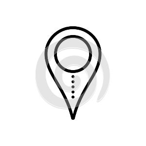 Black line icon for Location Pin, scene and whereabouts