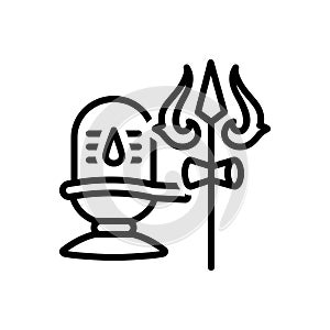 Black line icon for Lord, proprietor and shiv