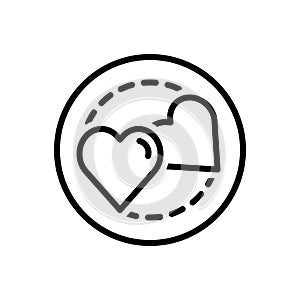 Black line icon for Love, intercourse and romance