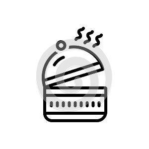Black line icon for Luncheon, box and food