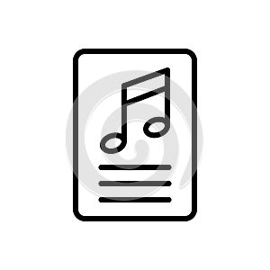 Black line icon for Lyric, studio and music