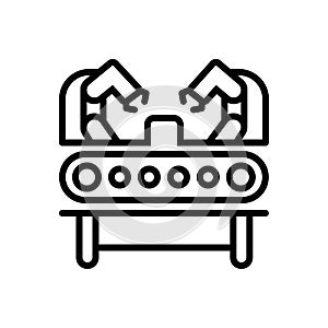 Black line icon for Machinery Production, industry and automotive