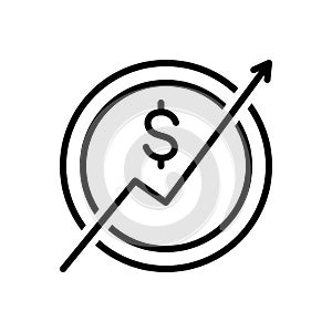 Black line icon for Macroeconomic, investment and growth photo