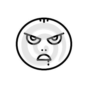 Black line icon for Mad, insane and maniac