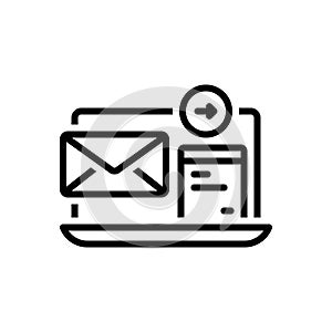 Black line icon for Mailto, software and message