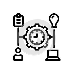 Black line icon for Manage, transact and operate