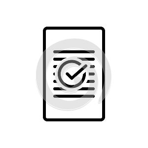 Black line icon for Marked, noticeable and checklist