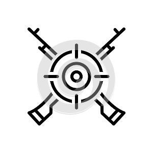 Black line icon for Marksman, sharpshooter and target photo