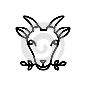 Black line icon for Masticate, herbs and animal