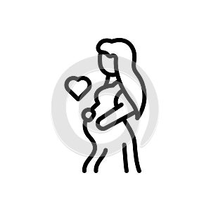 Black line icon for Maternity, motherhood and childbirth