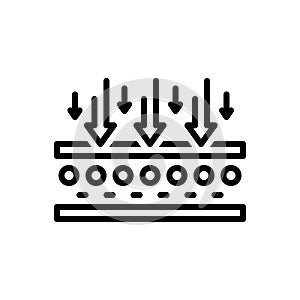 Black line icon for Membrane, integument and waterproff