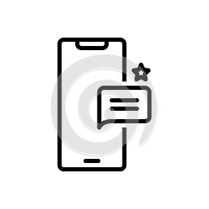 Black line icon for Message, letter and information