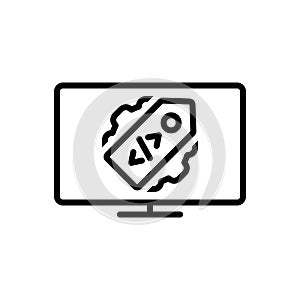 Black line icon for Meta, tag and seo