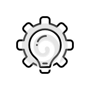 Black line icon for Methodologies, brainstorm and plan