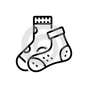 Black line icon for Mismatch, socks and nudes