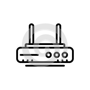 Black line icon for Modem, broadband and routing