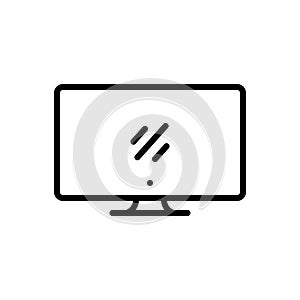 Black line icon for Monitor, screens and desktops