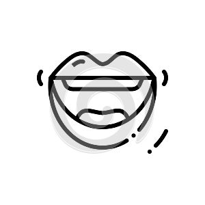 Black line icon for Mouth, maw and porthole