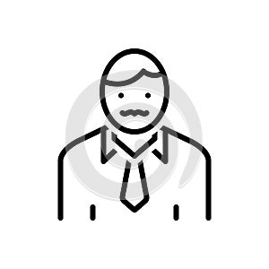 Black line icon for Mr, fellow and man