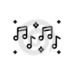 Black line icon for Musical, musically and note