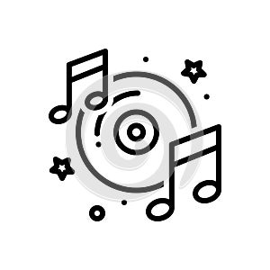 Black line icon for Musically, concert and listening