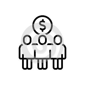 Black line icon for Mutual, fraternal and fund