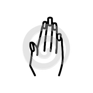 Black line icon for Nail, finger and fingernail