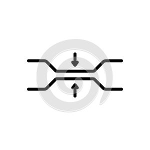 Black line icon Narrow, parochial and cramped