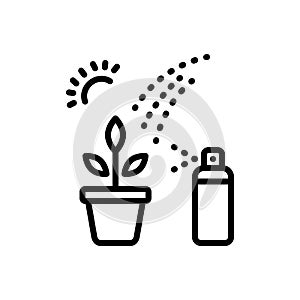 Black line icon for Necessary, plant and water