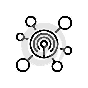 Black line icon for Network, web and reticulation