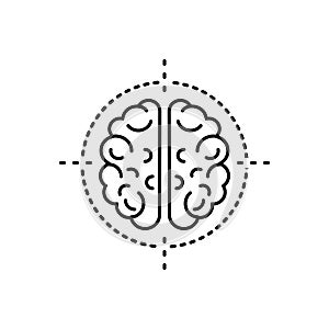 Black line icon for Neurosurgery, patient and medical