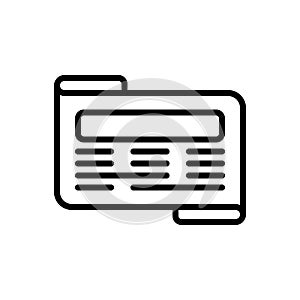 Black line icon for Newspaper, paper and journal