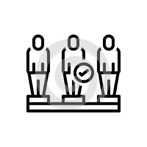 Black line icon for Nomination, enrolment and choice