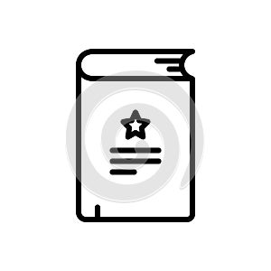 Black line icon for Novel, diary and publish