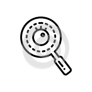 Black line icon for Observant, search and zoom