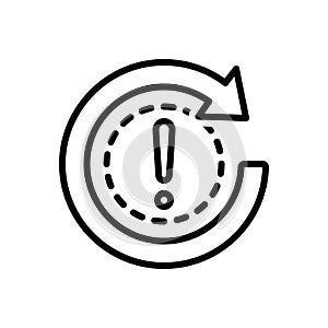 Black line icon for Occurrence, accident and circumstance