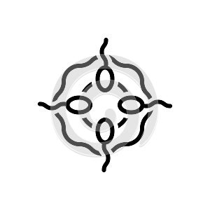 Black line icon for Ovule, egg and fertility