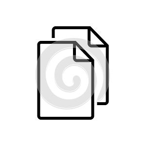 Black line icon for  page, blank and simple