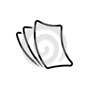 Black line icon for Paperless, cardboard and paper