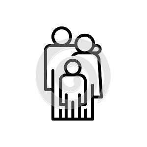 Black line icon for Parent, ancestor and mother