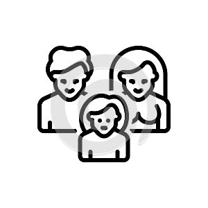Black line icon for Parenting, brood and progeny