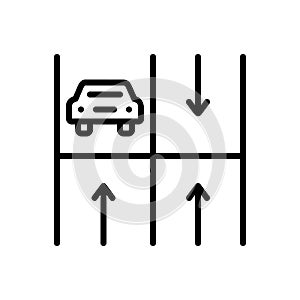 Black line icon for Parking, haunt and base