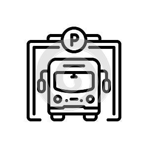 Black line icon for Parking, haunt and garage