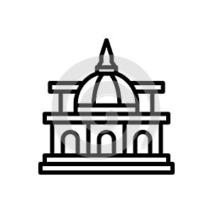 Black line icon for Parliament, embassy and palace