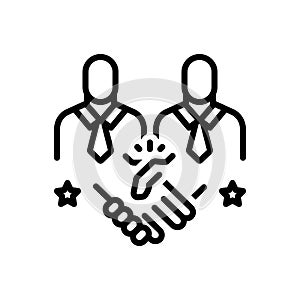 Black line icon for Partner, fellow and greeting