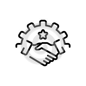 Black line icon for Partnership, fellowship and alliance